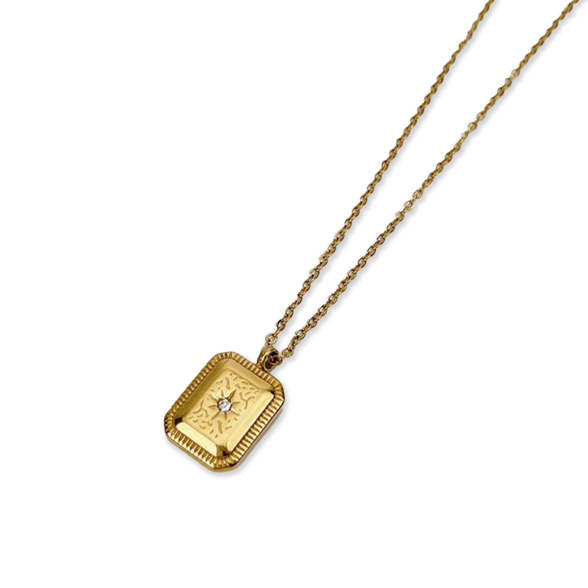 18K Gold Plated Starburst Necklace for Women, Stainless Steel, Non-Tarnish, Scratch-Resistant, Dainty Gold Pendant Necklace, Everyday Jewelry, Gift for Her