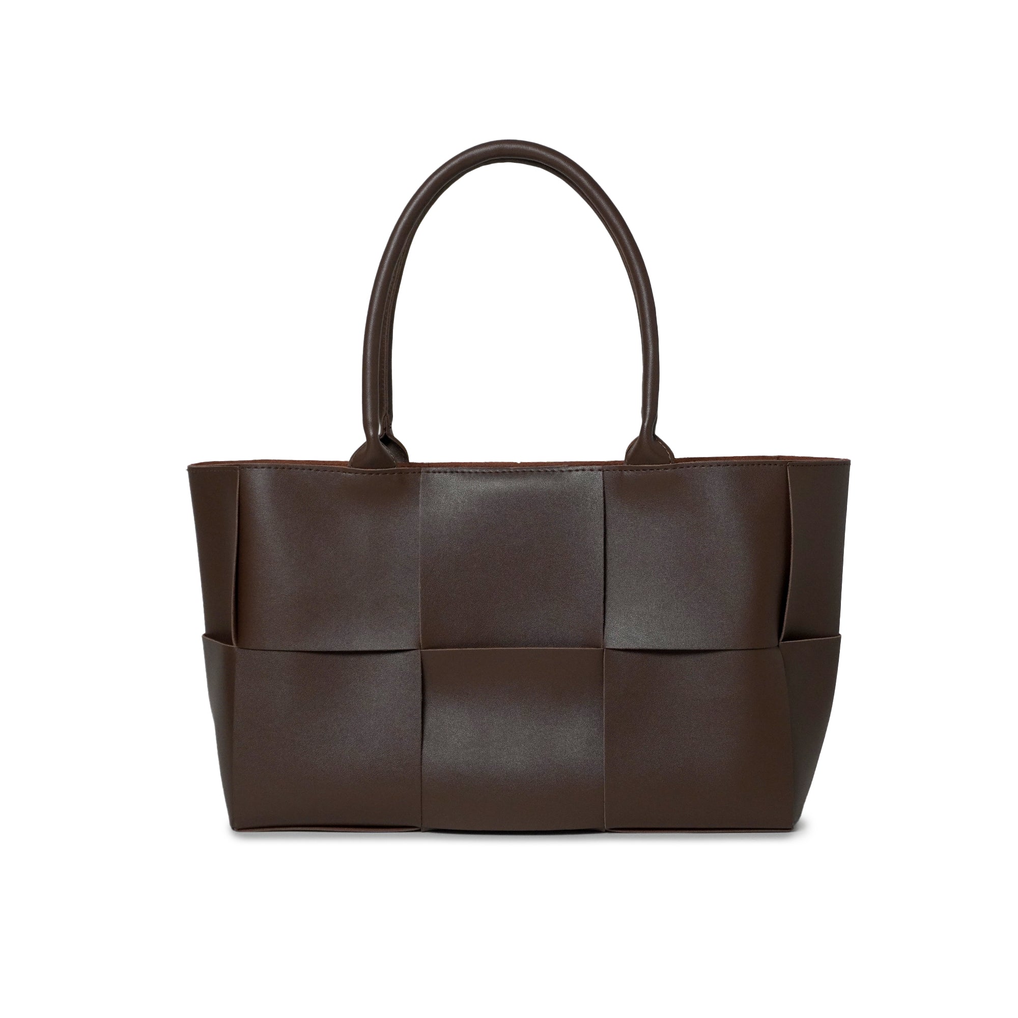 Woven PU Leather Shoulder Bag with Inner Pouch – Minimalist Adjustable Strap Crossbody Tote