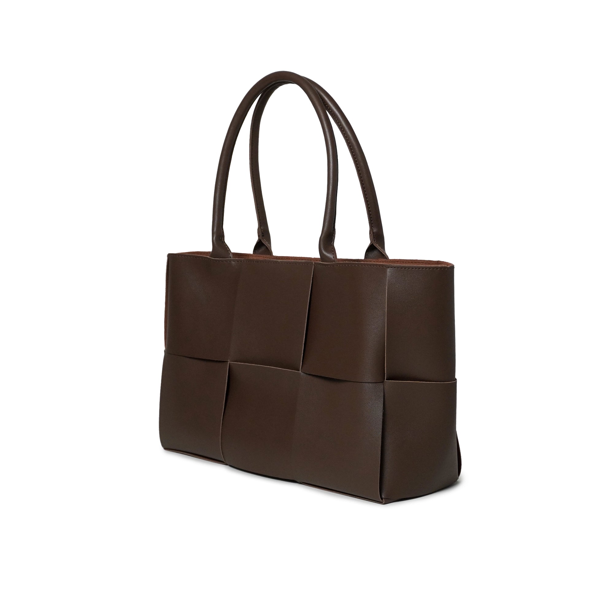 Woven Shoulder Bag with Pouch Inside, Minimalist PU Leather Adjustable Strap Bags