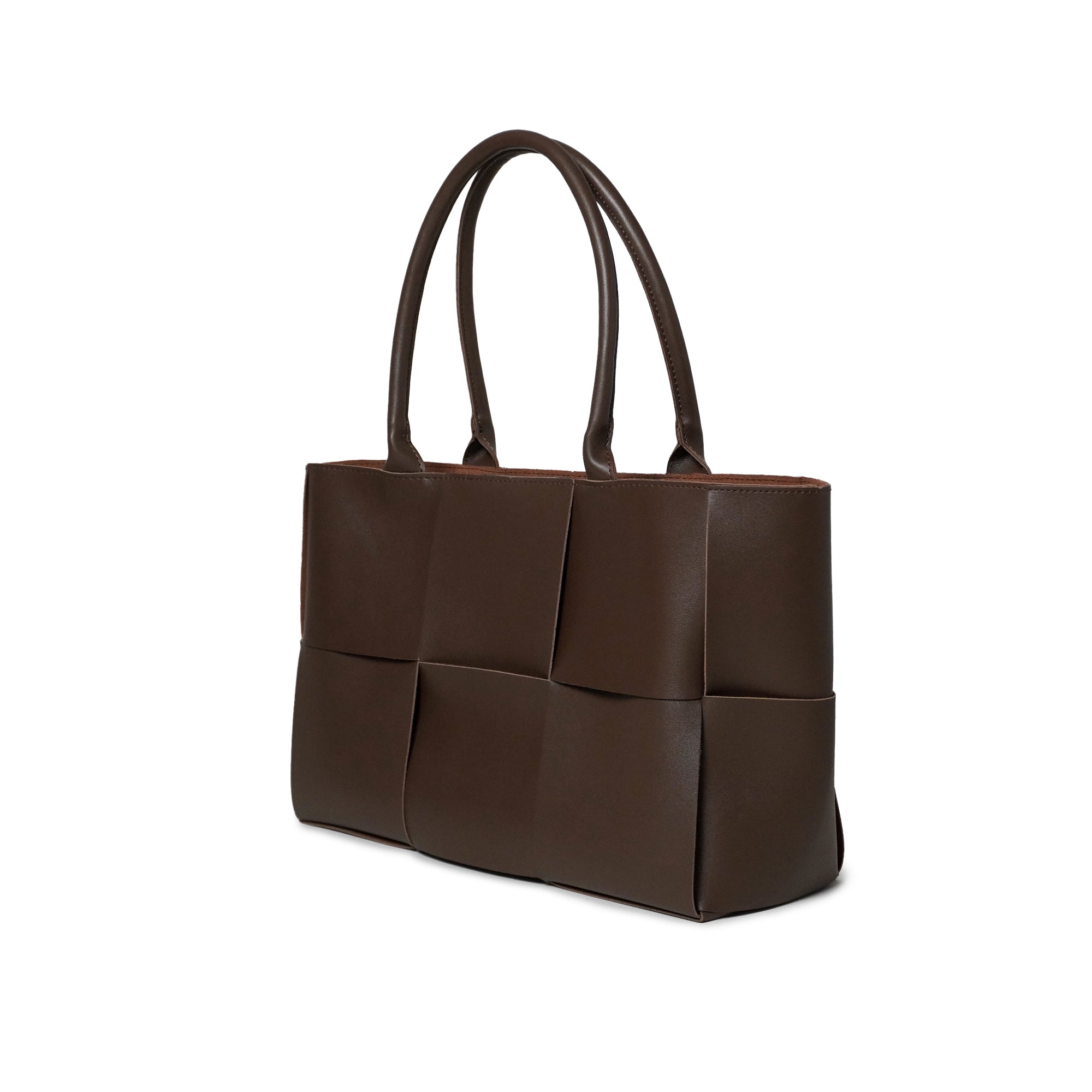Woven PU Leather Shoulder Bag with Inner Pouch – Minimalist Adjustable Strap Crossbody Tote