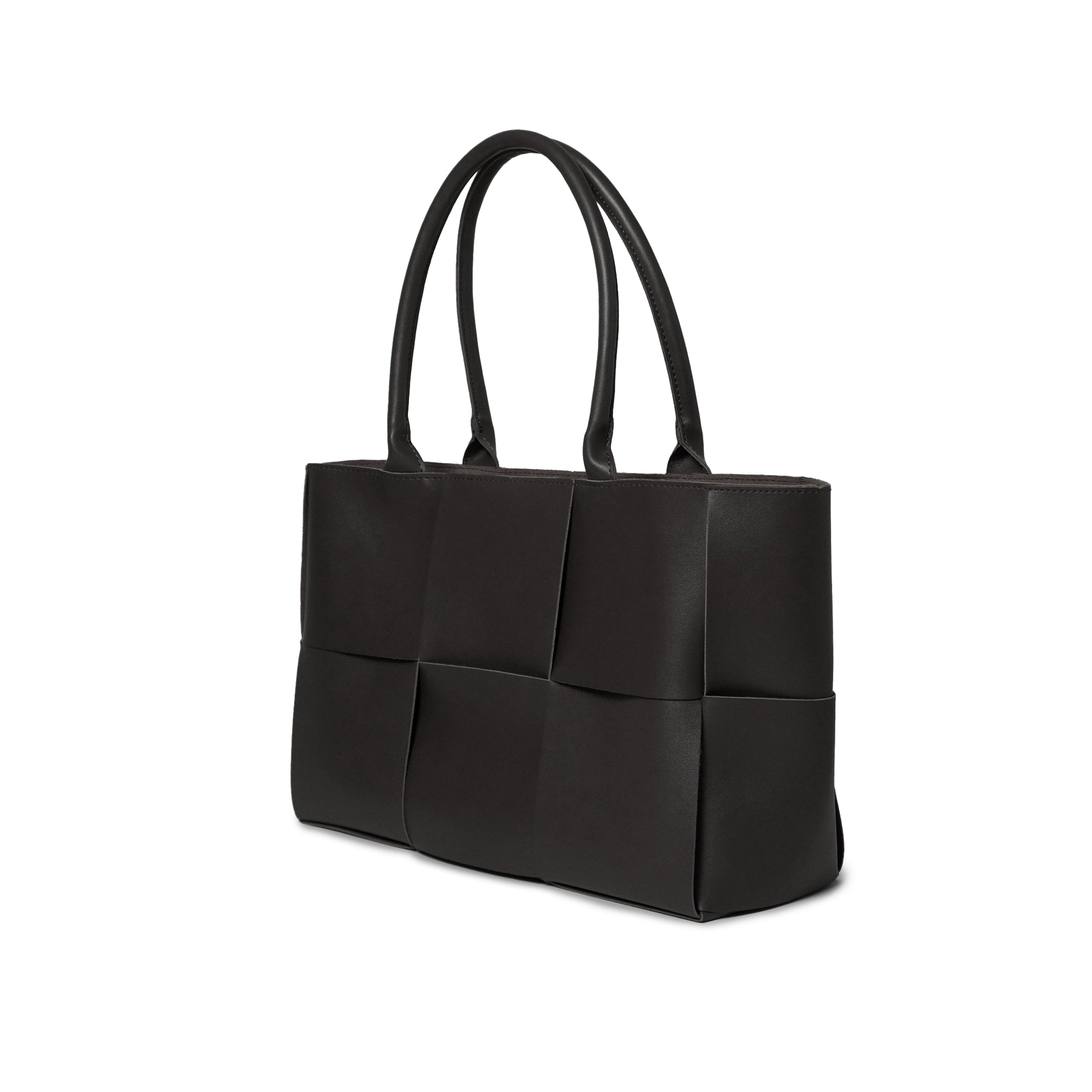 Woven PU Leather Shoulder Bag with Inner Pouch – Minimalist Adjustable Strap Crossbody Tote